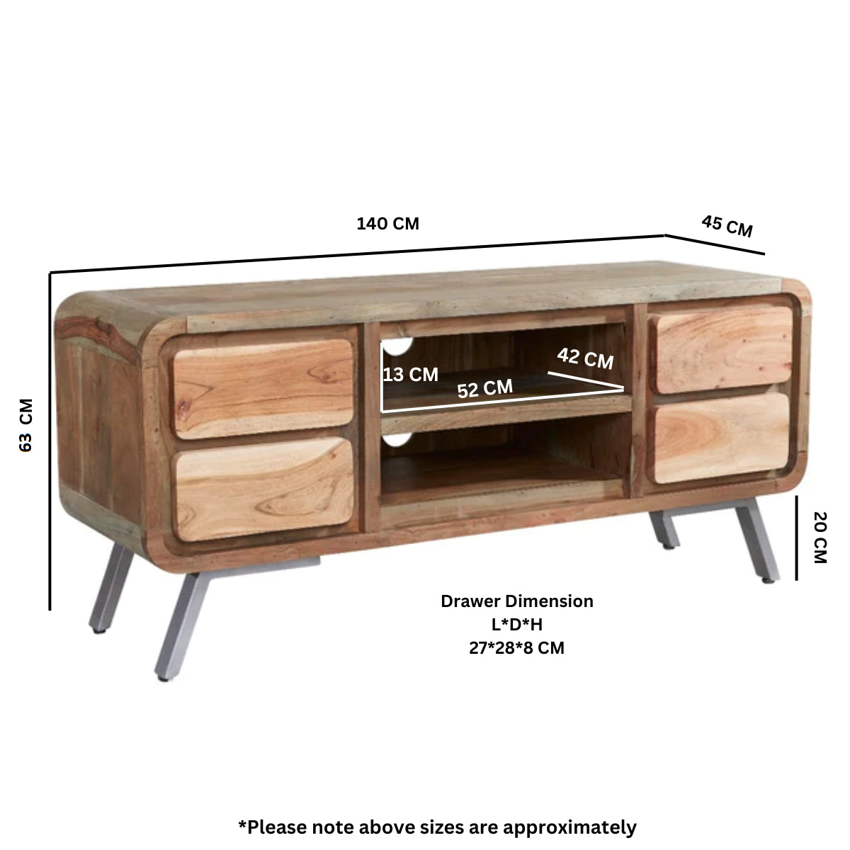 Norleigh Media Unit – Reclaimed Wood & Metal
