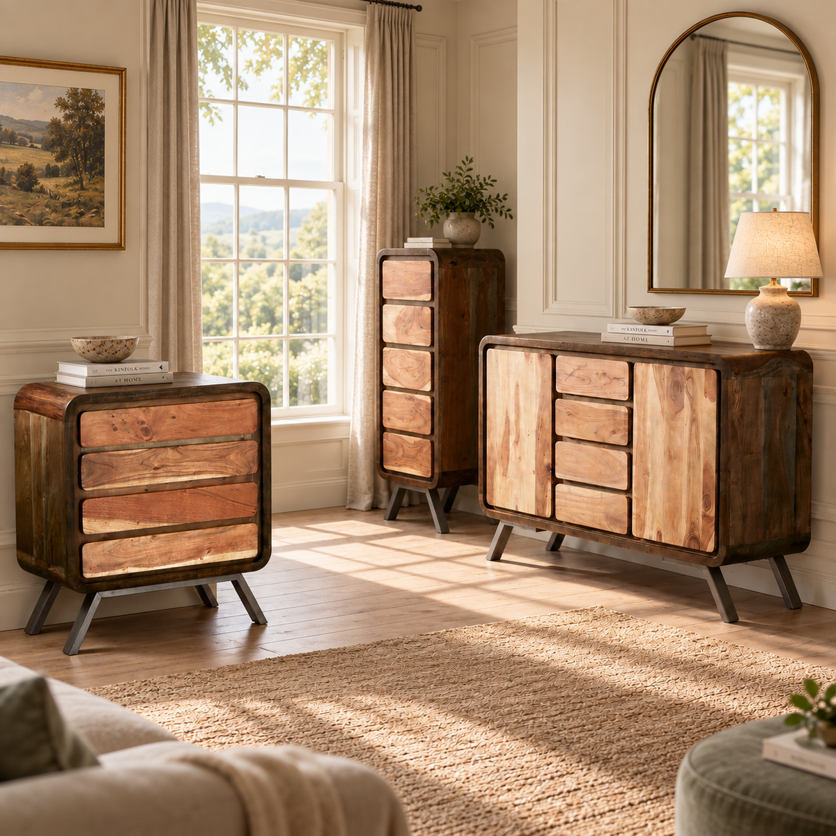 Norleigh Large Sideboard – Reclaimed Wood & Metal