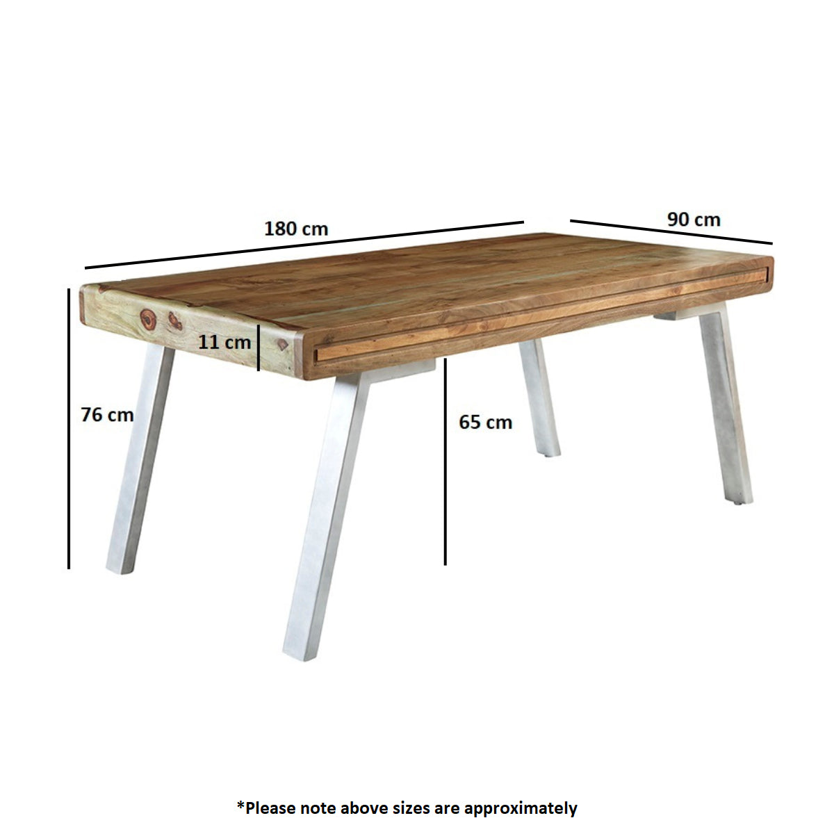 Norleigh Large Dining Table – Reclaimed Wood & Metal