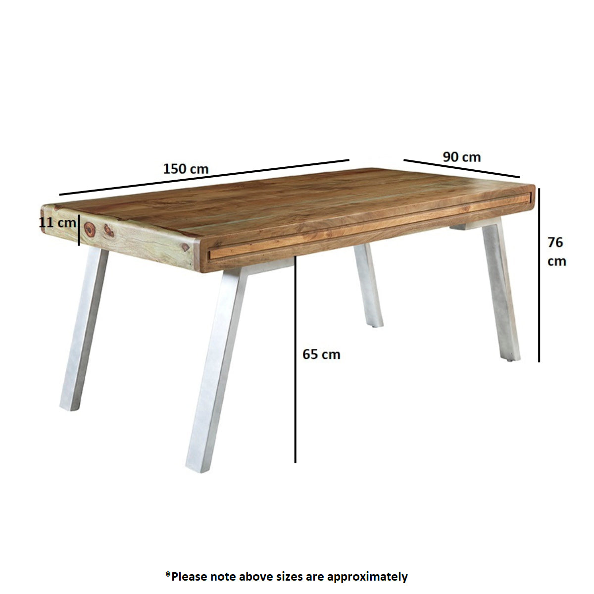 Norleigh Medium Dining Table – Reclaimed Wood & Metal