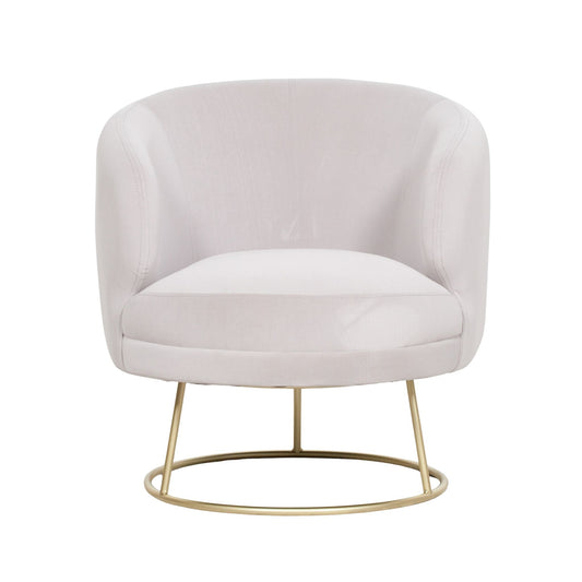 Odette Art Deco Velvet Armchair – Light Grey & Gold