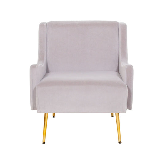 Margot Velvet Lounge Chair – Grey & Gold