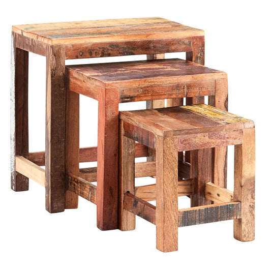 Origin Nest of 3 Tables – Reclaimed Wood