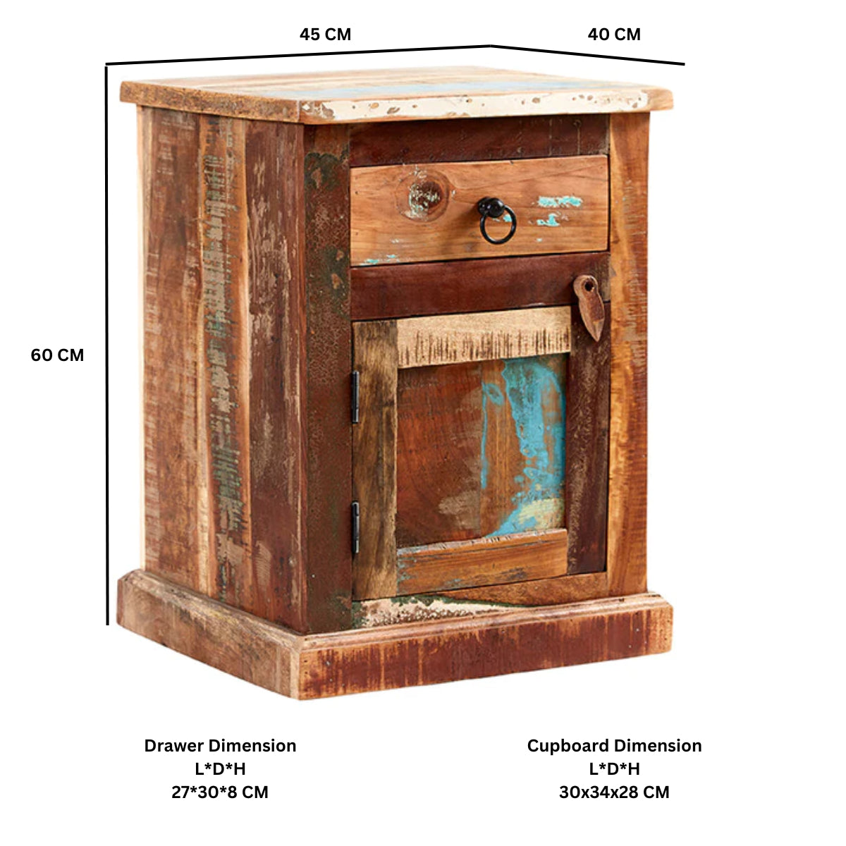 Origin Bedside Table – Reclaimed Wood