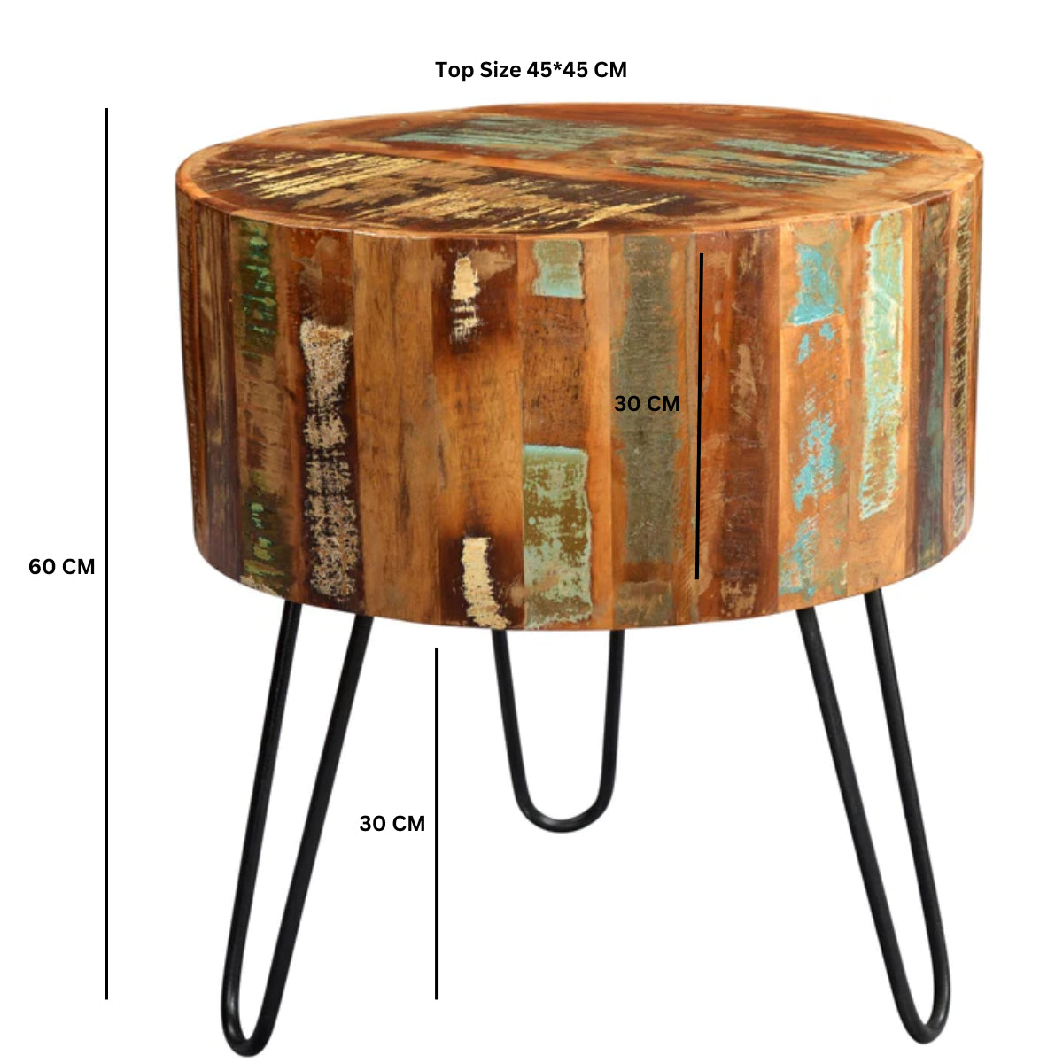 Origin Drum Side Table – Reclaimed Wood