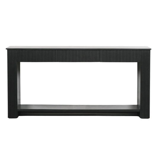 Alderley Fluted Console Table – Black Painted Acacia