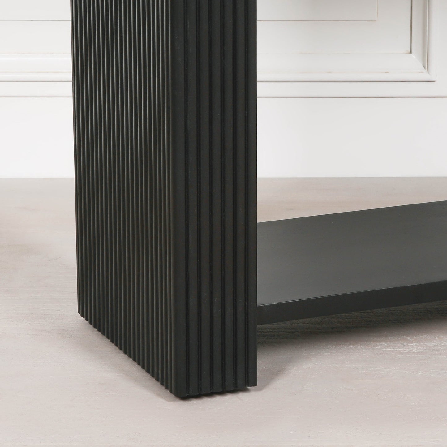 Alderley Fluted Console Table – Black Painted Acacia