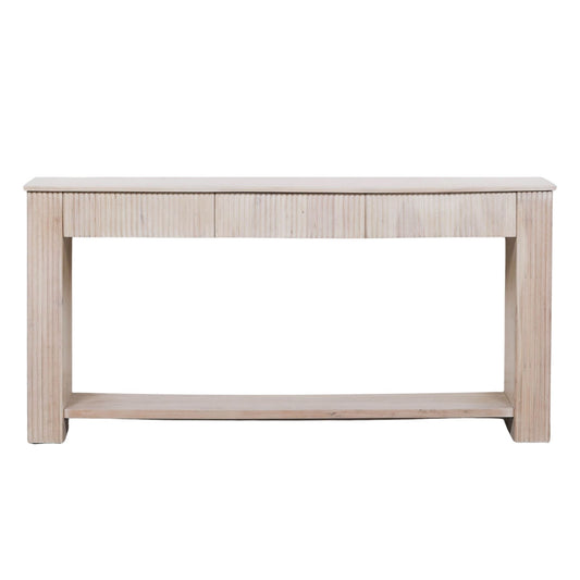 Alderley Fluted Console Table – Bleached Acacia Wood