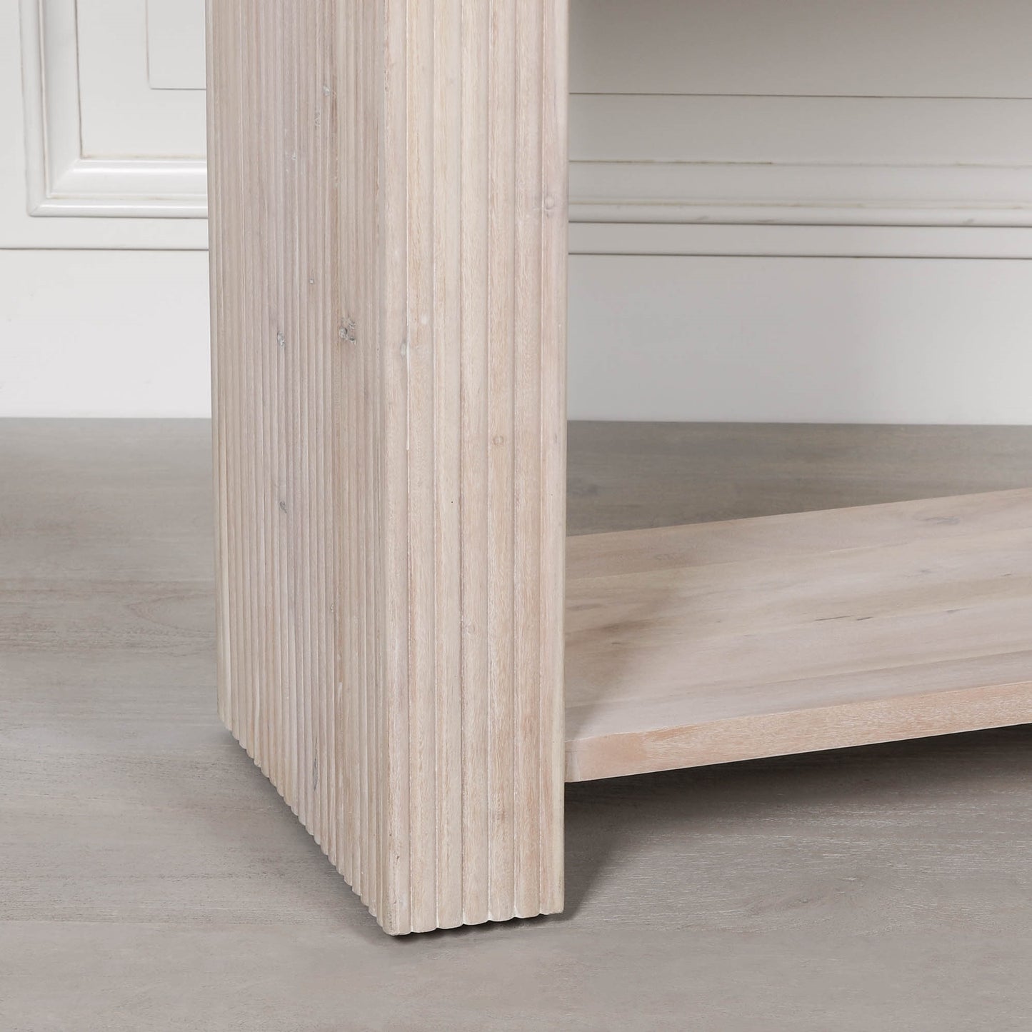 Alderley Fluted Console Table – Bleached Acacia Wood