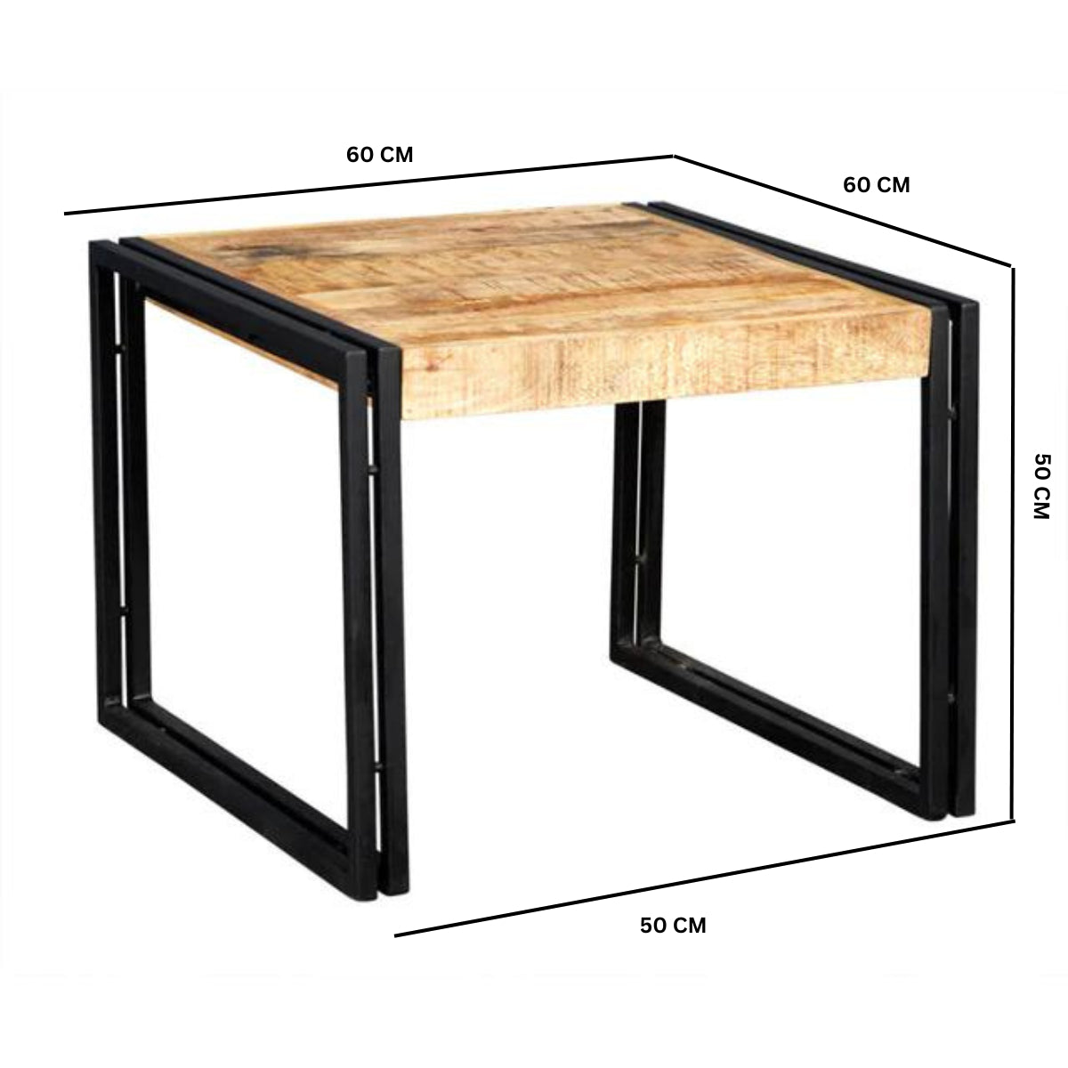 Millstone Small Coffee Table – Reclaimed Wood & Metal