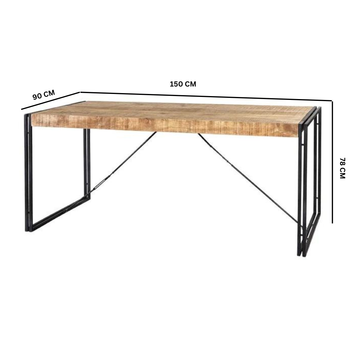 Millstone Dining Table – Reclaimed Wood & Metal