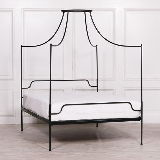 Aldwick Iron Four-Poster King Bed – Black