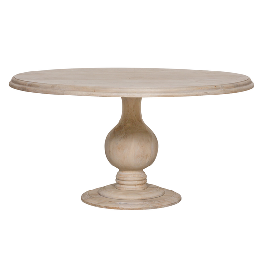Hartwell Round Dining Table 152cm – Bleached Mango Wood