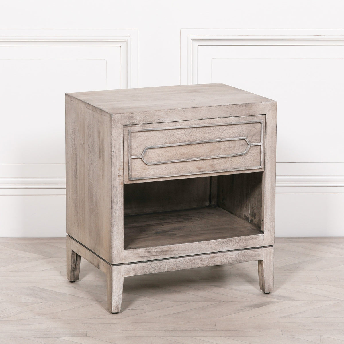 Hensley Mango Wood Bedside Table with Drawer