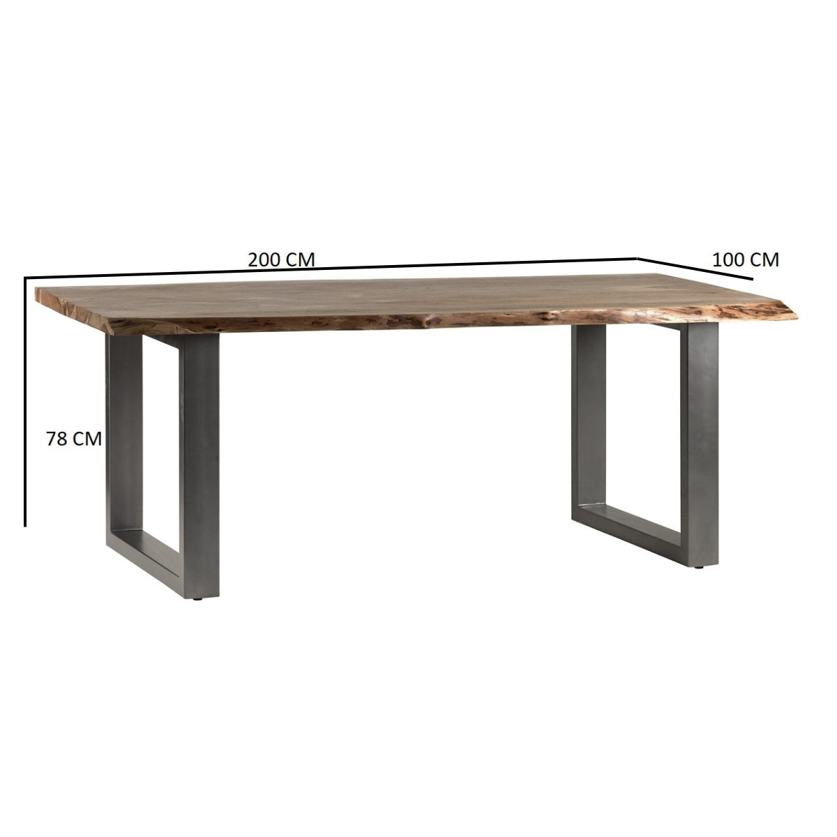 Thornmere Dining Table 2 M – Live Edge Acacia Wood
