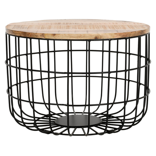 Sundara Wire Basket Coffee Table – Solid Mango Wood