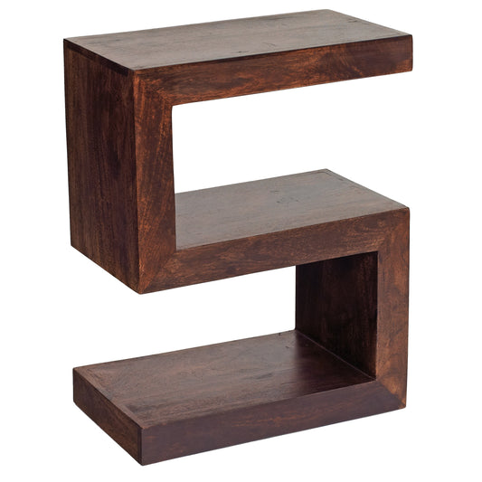 Amrai S-Shaped Display Unit – Dark Mango Wood