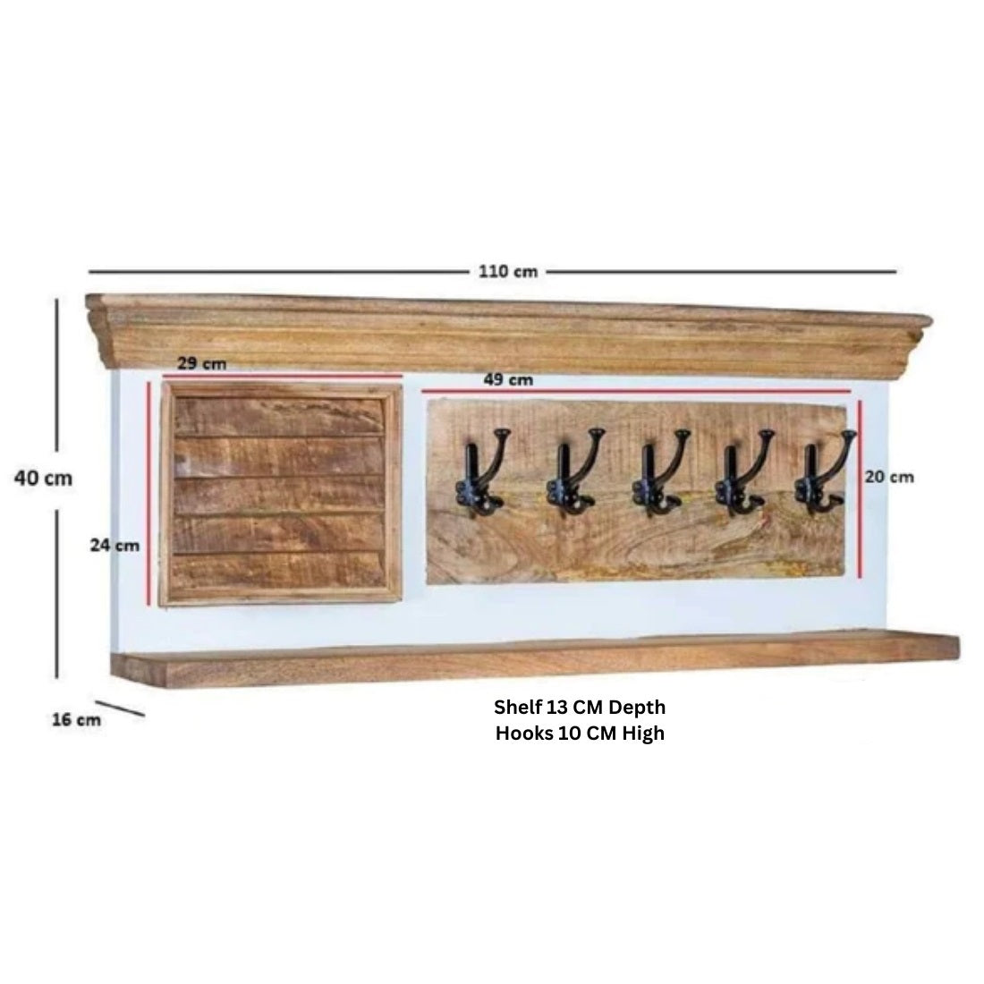 Aangan Wall Coat Hook – Solid Mango Wood