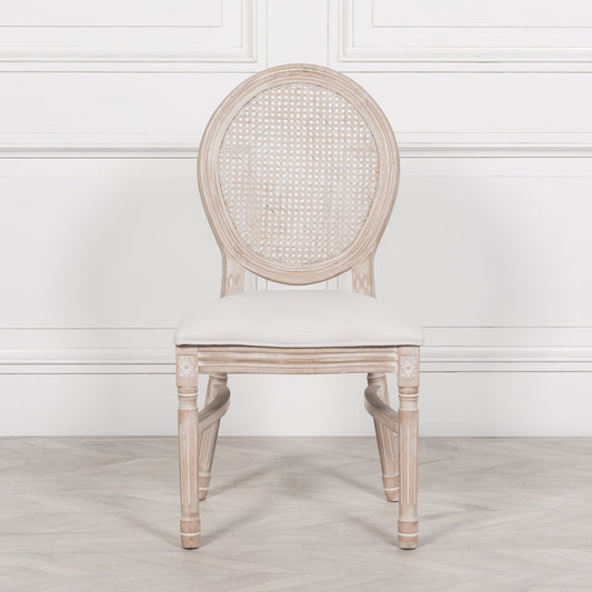 Light Louis Upholstered Dining Chair – Birch Wood & Linen