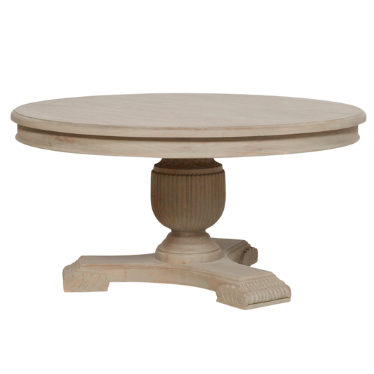 Westbrook Round Dining Table 150cm – Rustic White Cedar