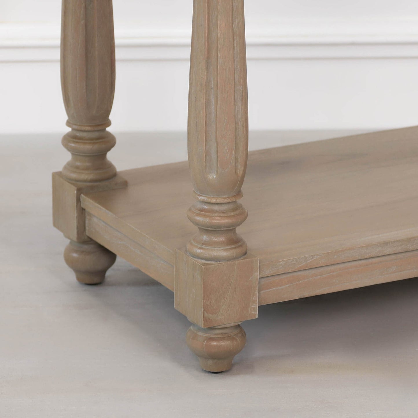 Westbrook Console Table with Shelf – Rustic Natural Wood