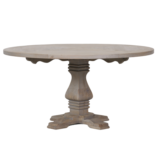 Westbrook Round Pedestal Dining Table 151.5cm – Rustic Wood