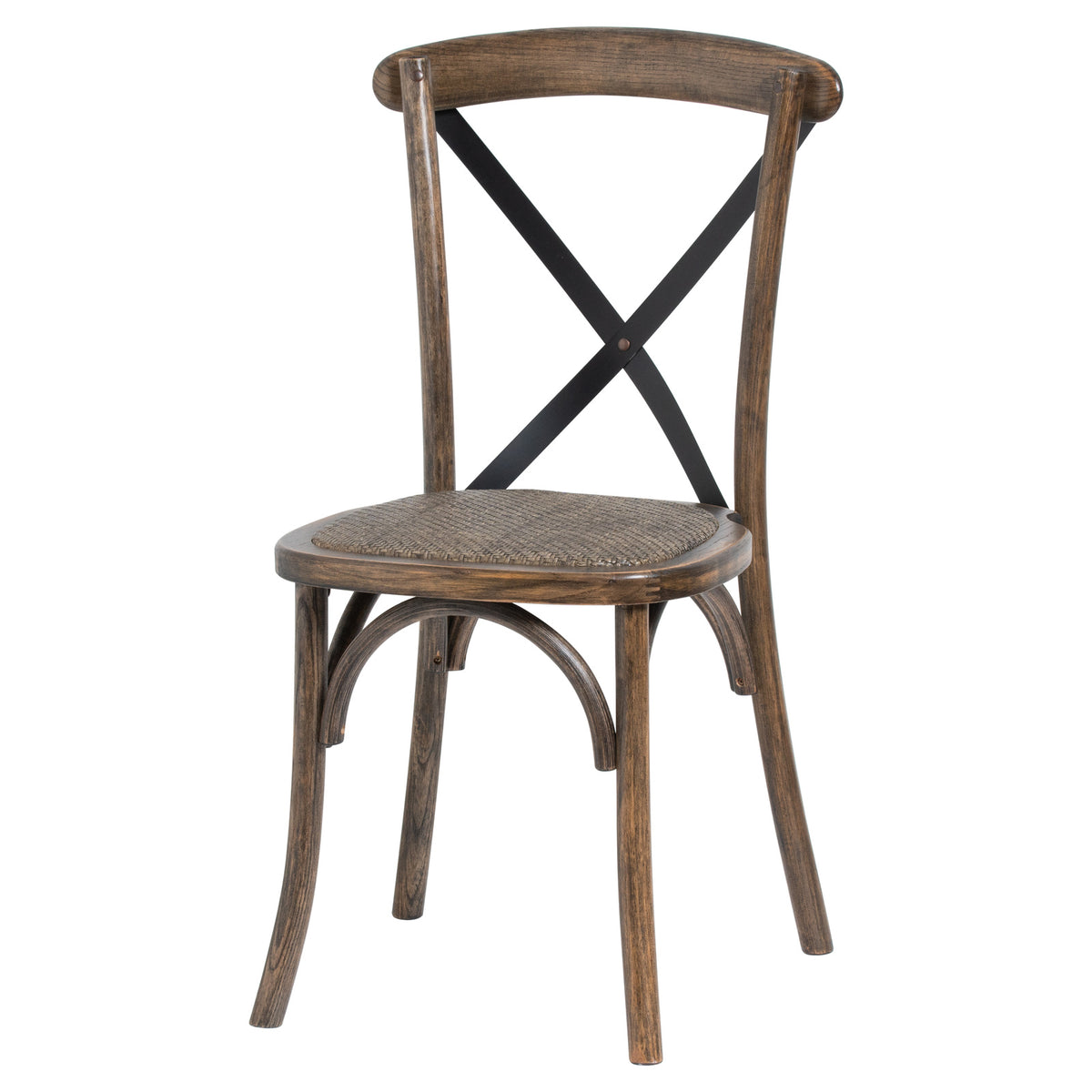 Ashbourne Elm & Rush Cross Back Dining Chair