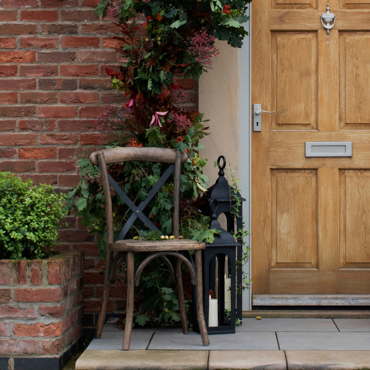 Ashbourne Elm & Rush Cross Back Dining Chair