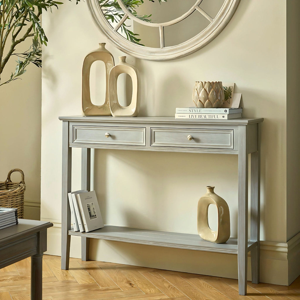 Fairbourne Slim Two Drawer Console Table