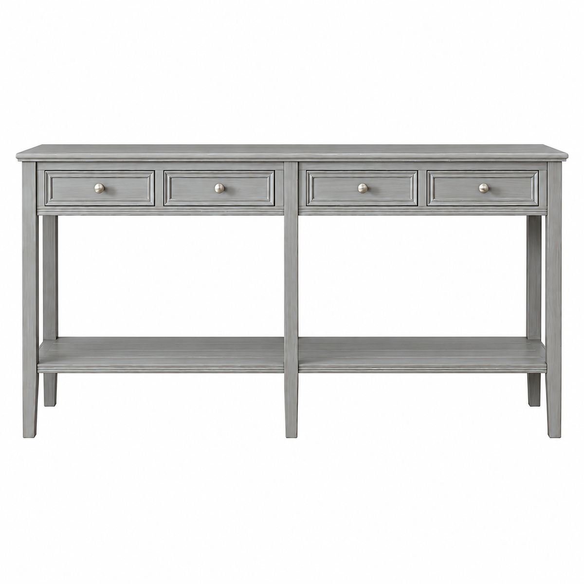 Fairbourne Four Drawer Console Table – Distressed Grey