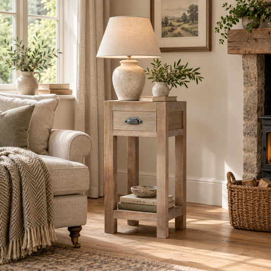 Haldon Tall One Drawer Lamp Table