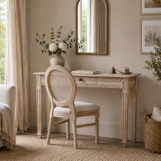 Kensington Carved Dressing Table – Acacia Wood