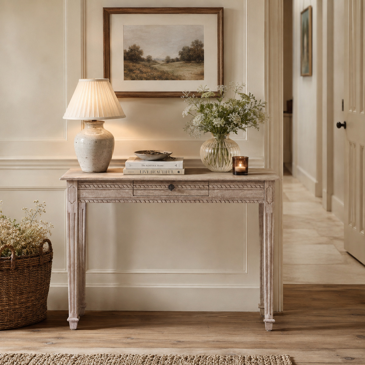 Kensington Carved Dressing Table – Acacia Wood