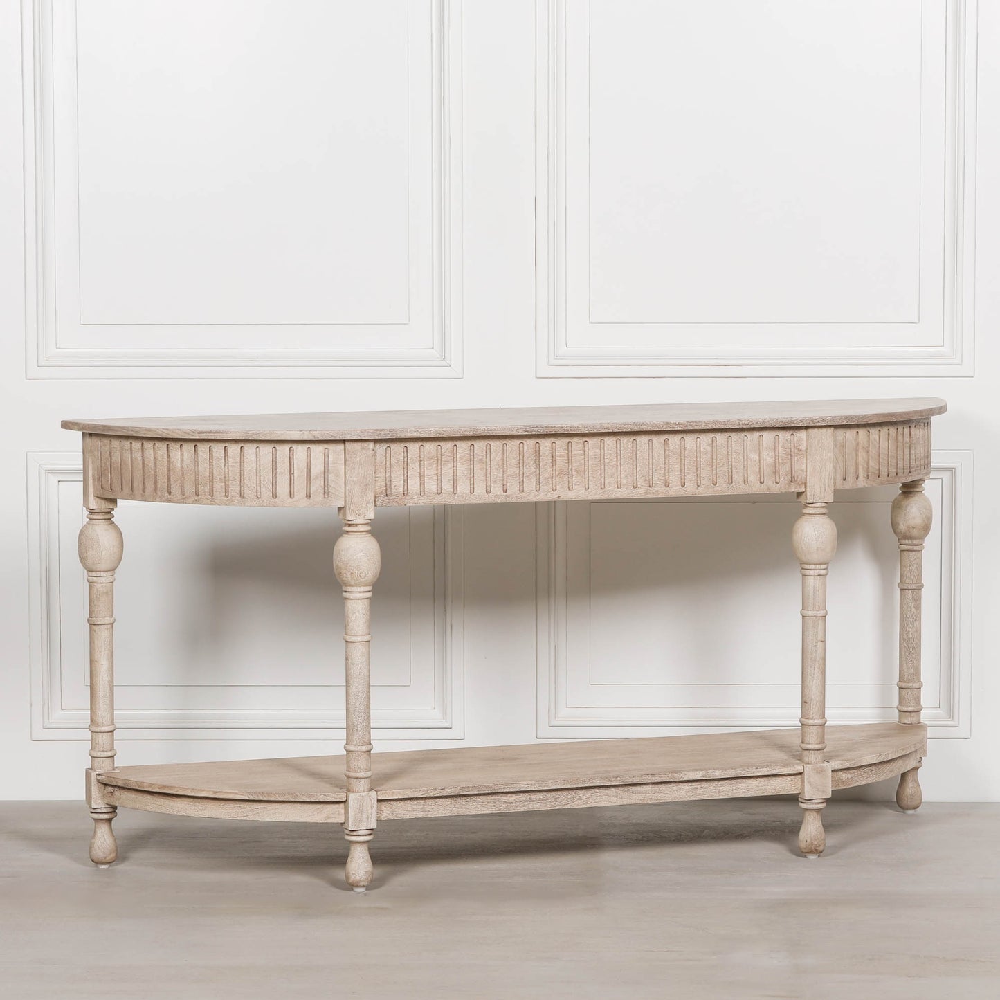 Curved Console Table – Solid Acacia Wood