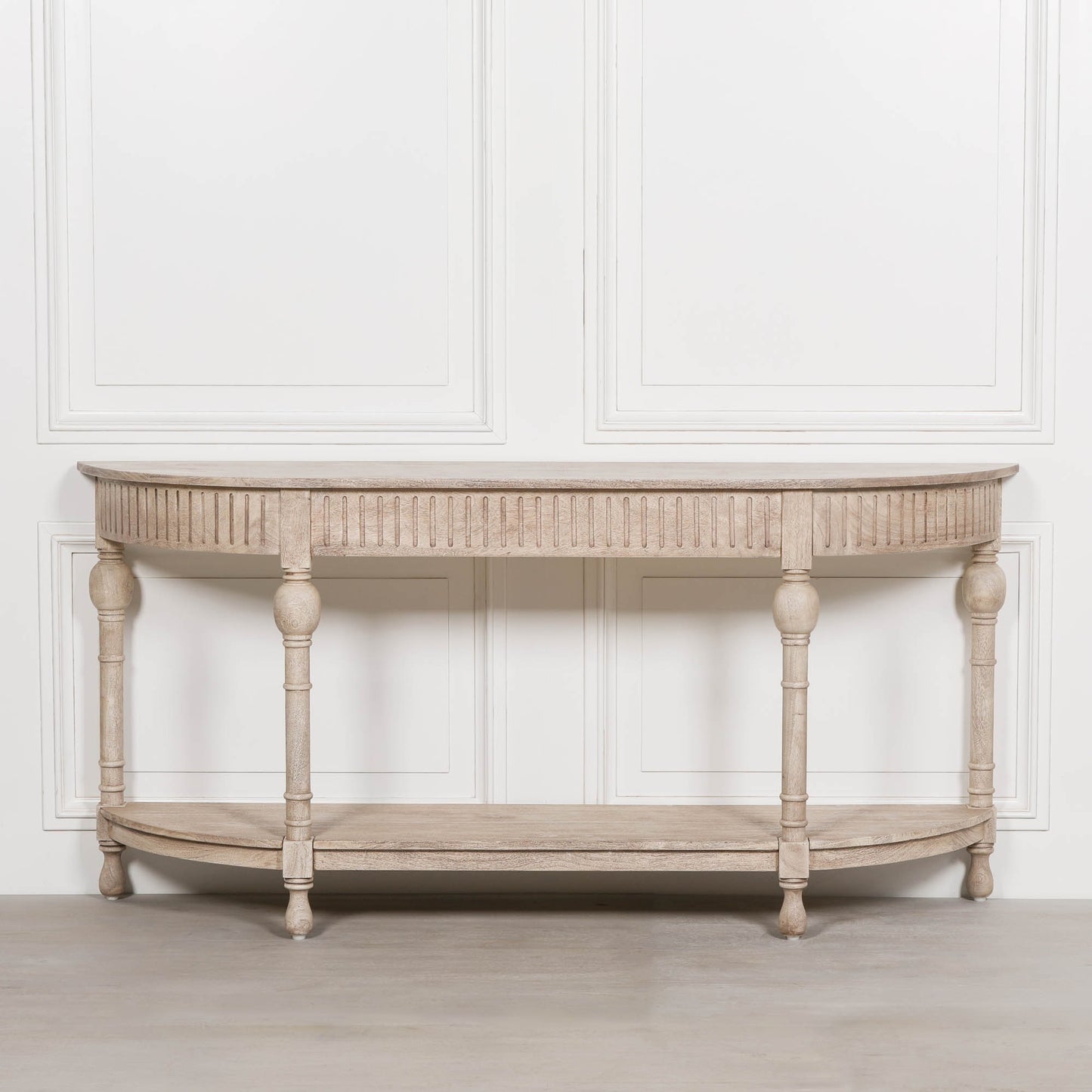 Curved Console Table – Solid Acacia Wood