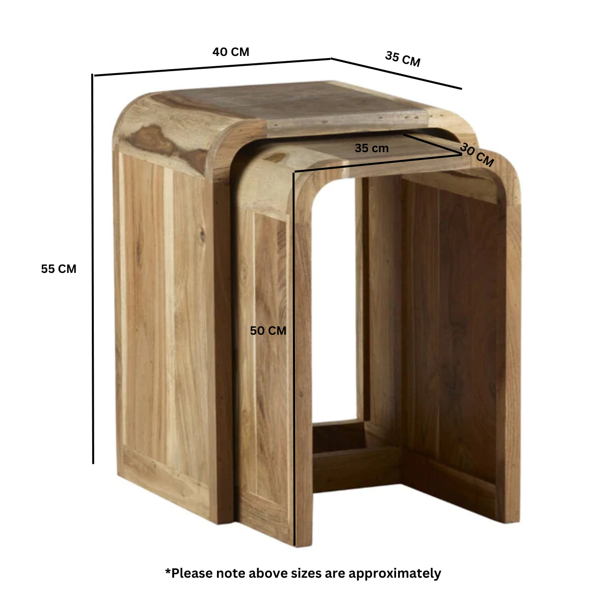 Norleigh Nest of 2 Tables – Reclaimed Wood & Metal