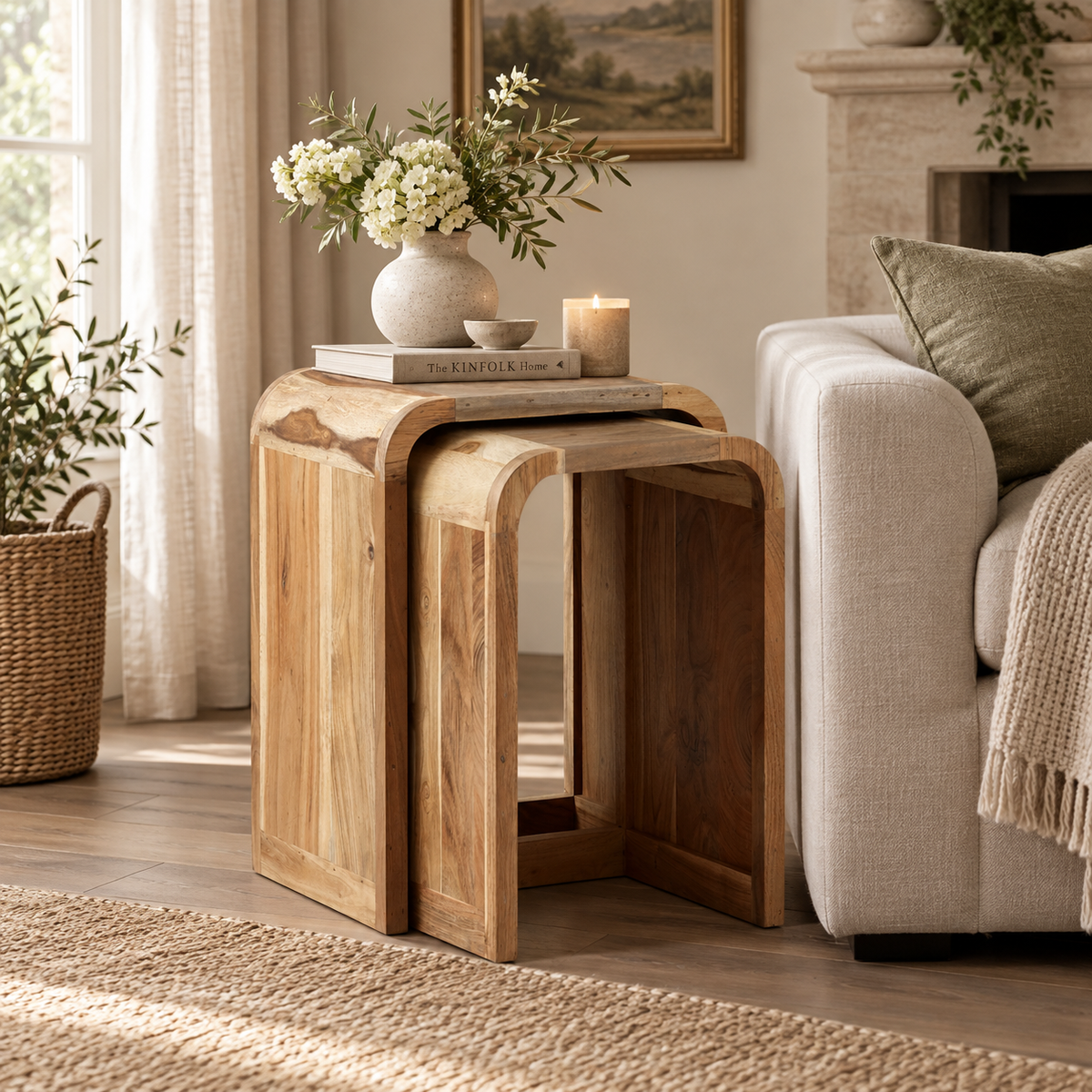 Norleigh Nest of 2 Tables – Reclaimed Wood & Metal