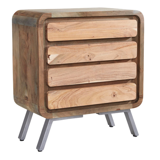 Norleigh 4 Drawer Wide Chest – Reclaimed Wood & Metal