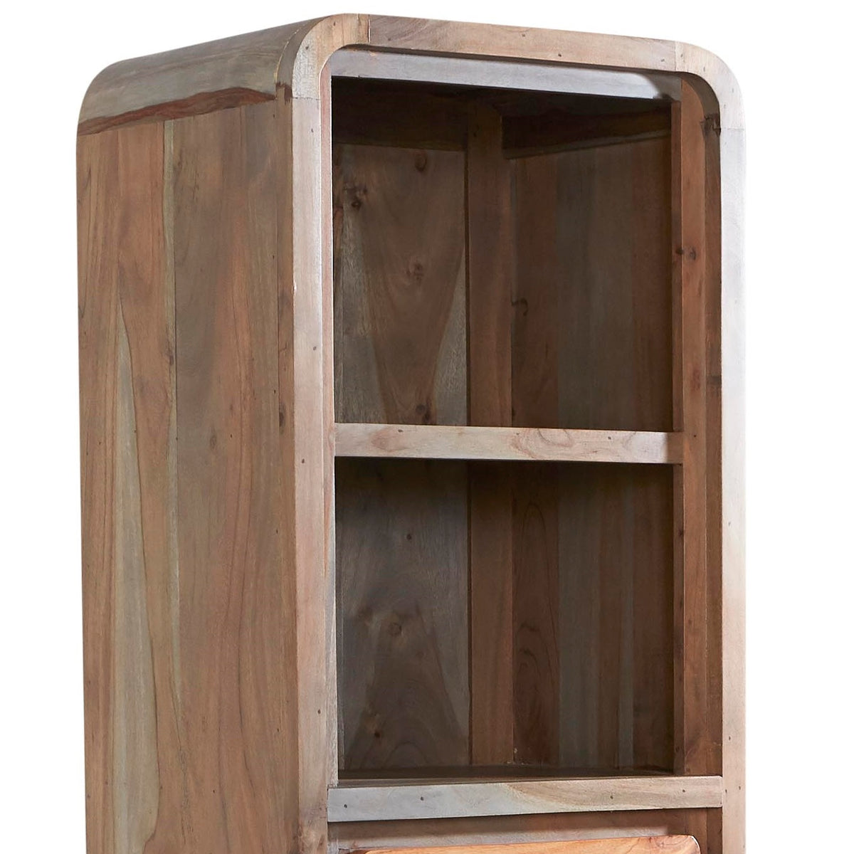 Norleigh Narrow Bookcase – Reclaimed Wood & Metal