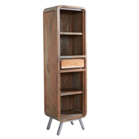 Norleigh Narrow Bookcase – Reclaimed Wood & Metal