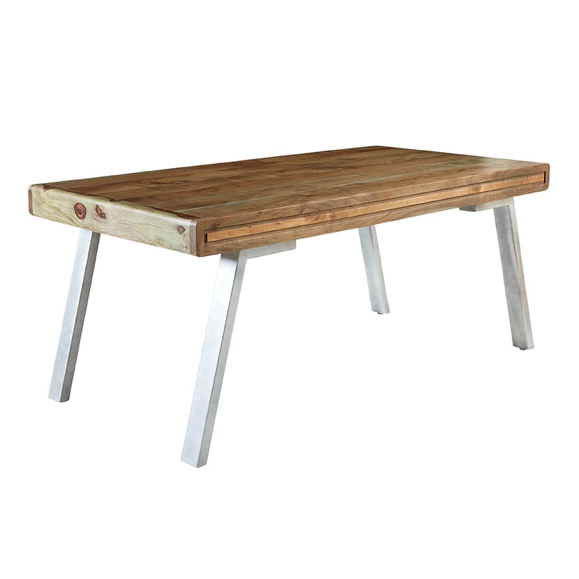 Norleigh Large Dining Table – Reclaimed Wood & Metal