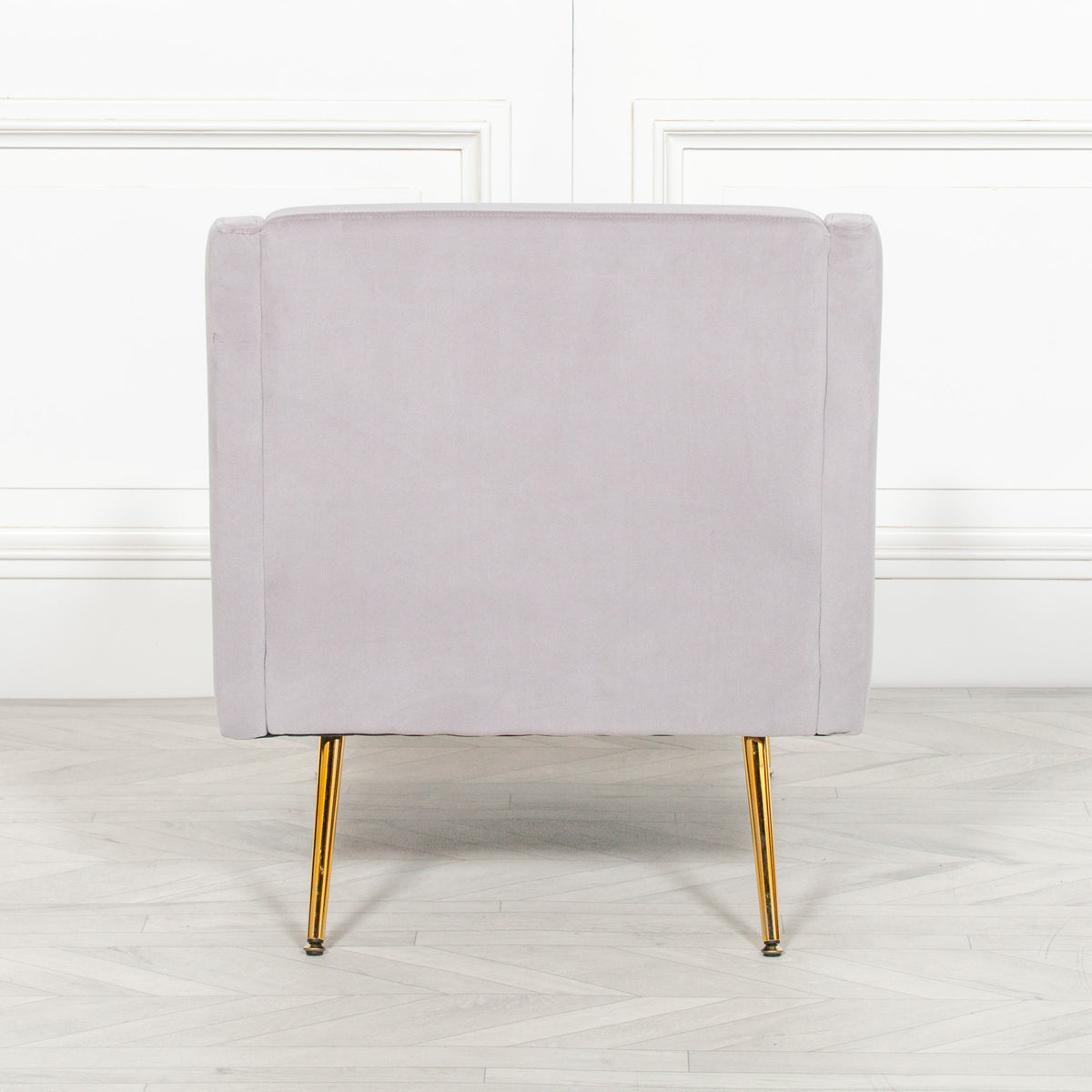 Margot Velvet Lounge Chair – Grey & Gold