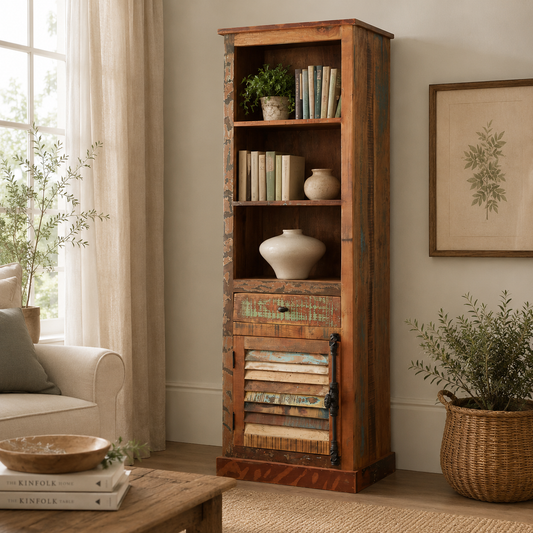 Origin Narrow Bookcase – Reclaimed Wood