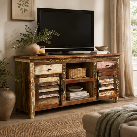Origin Large TV Media Credenza – Reclaimed Wood