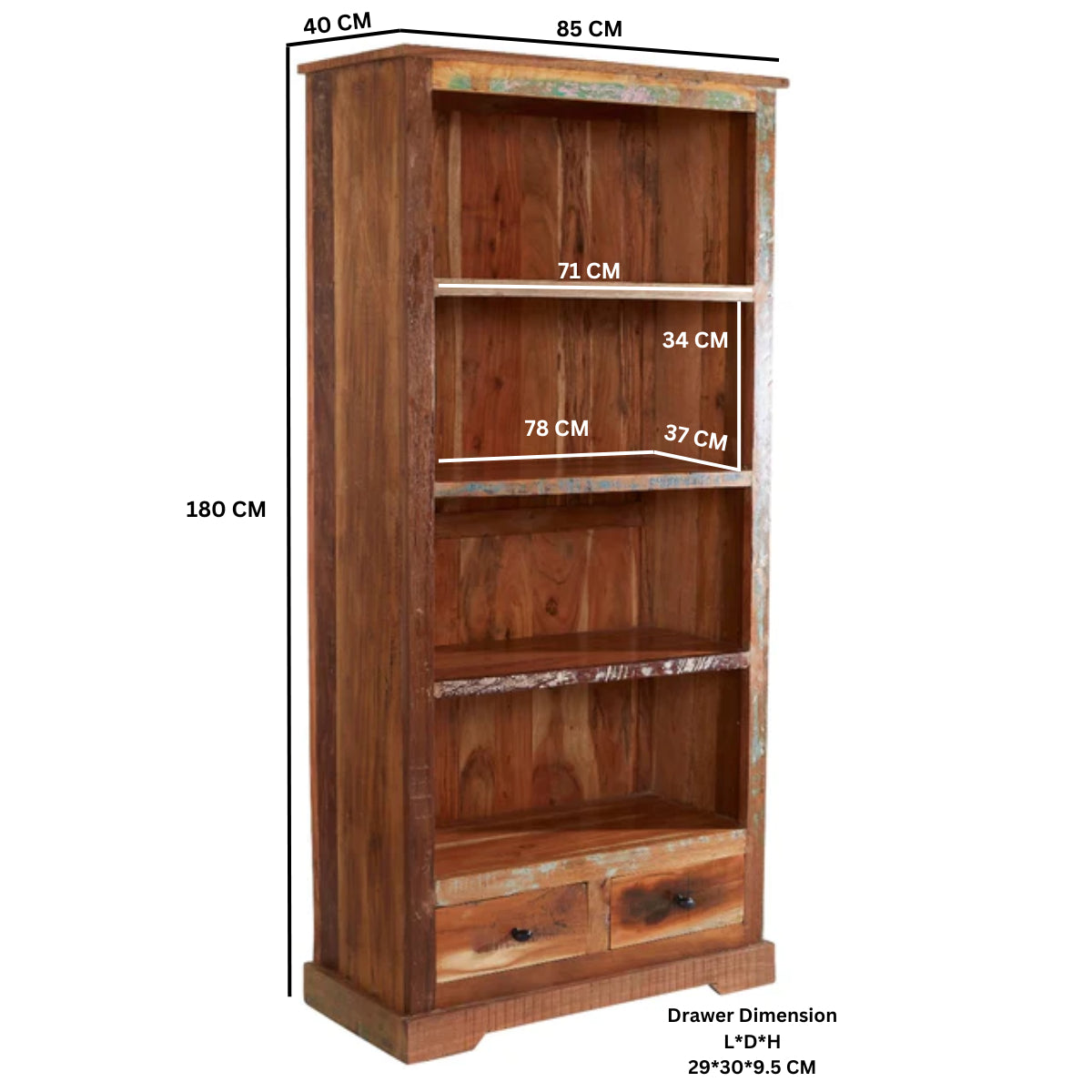 Origin Large Bookcase – Reclaimed Wood