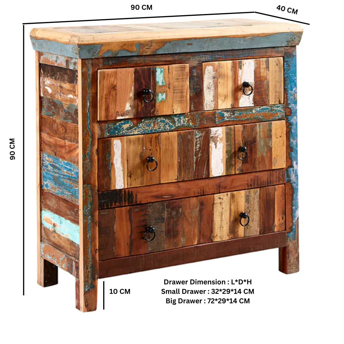 Origin 4 Drawer Chest – Reclaimed Wood
