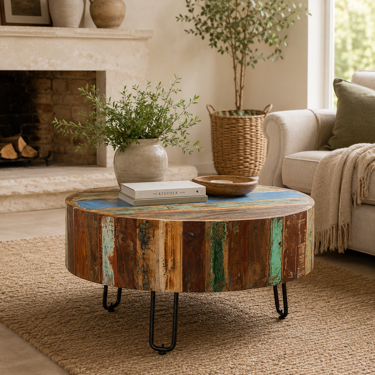 Origin Drum Coffee Table – Reclaimed Wood