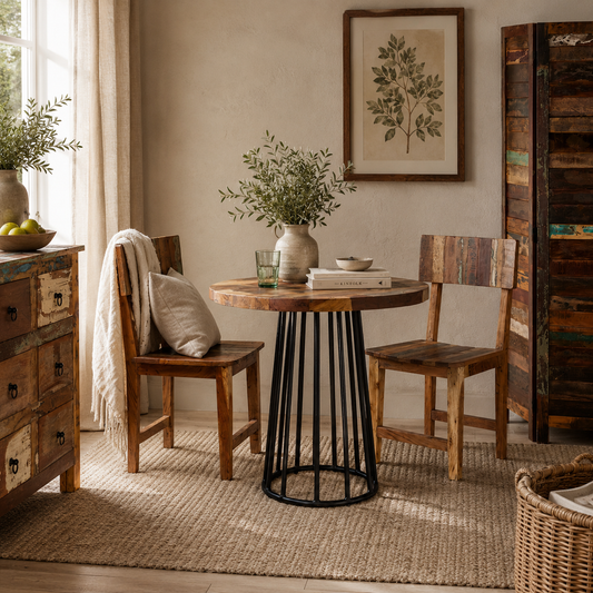 Origin Round Dining Table – Reclaimed Wood