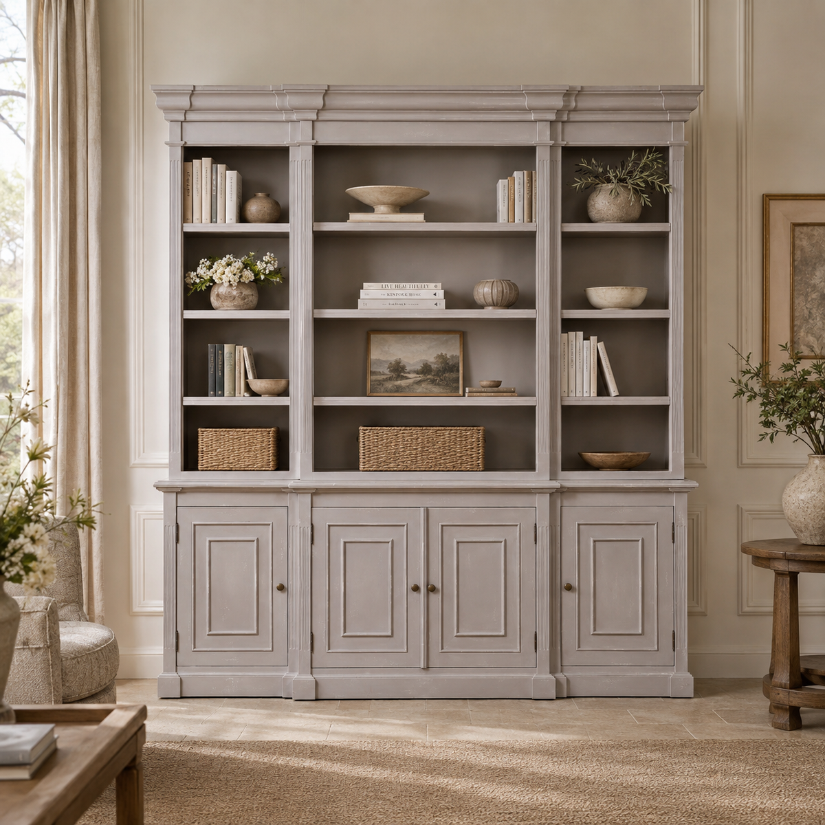 Hartwell Library Bookcase – Lightly Aged Finish