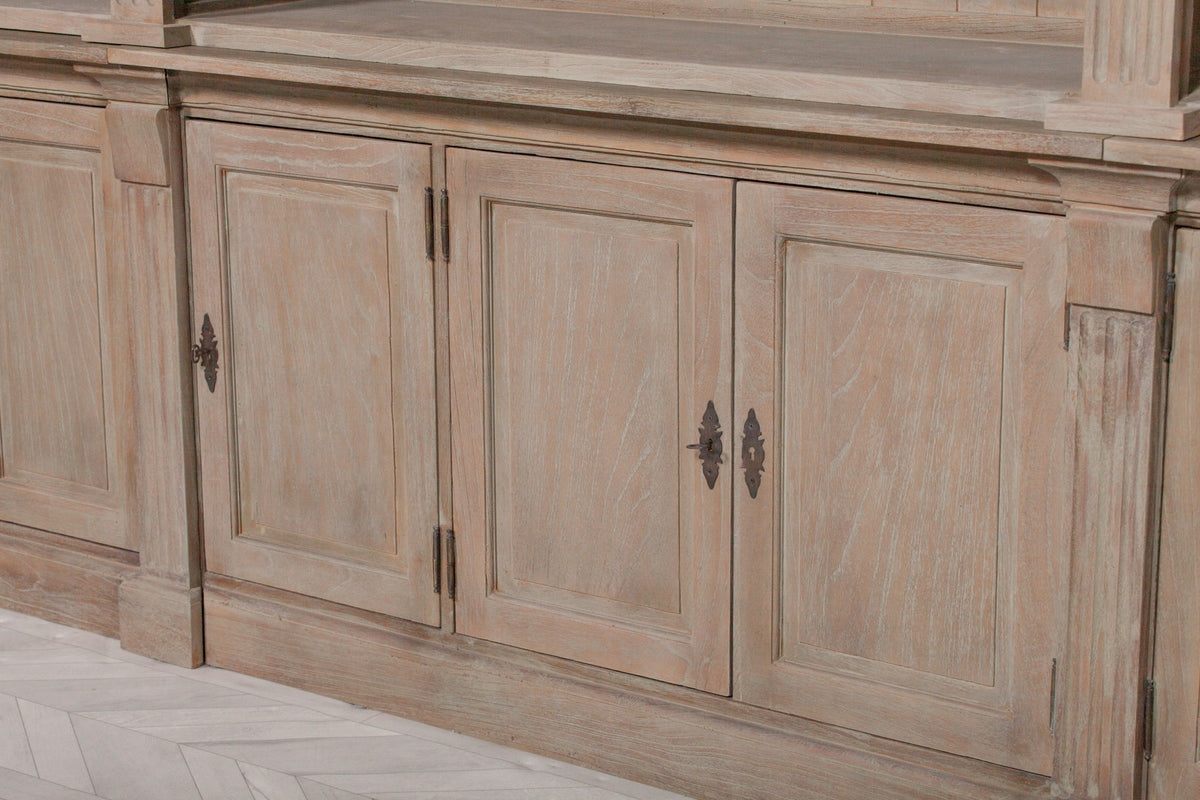 Westbrook Grand Triple Library Bookcase – Rustic White Cedar